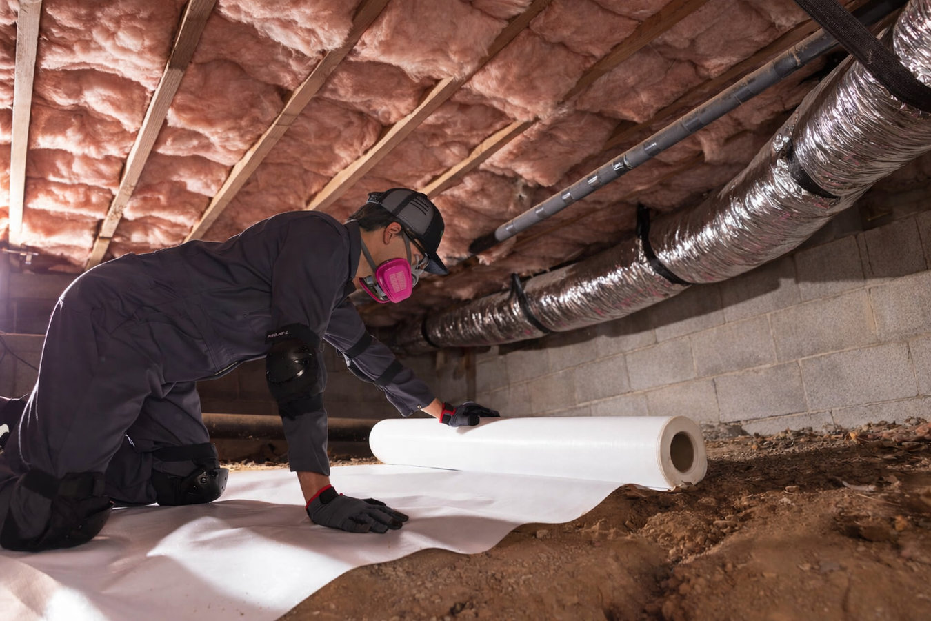 Vapor barrier installation in Champaign, IL